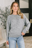 Just For Me Henley Brushed Pullover in Grey