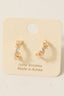 Mixed Cz Studs Mini Hoop Earrings