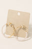 Pearl Beaded Metallic Hoop Earrings