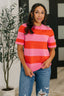 Known for a While Knit Blouse in Pink and Red