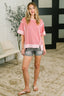 Like Two Old Friends Exposed Seam Top in Pink
