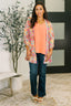Lizzy Cardigan in Pink and Orange Floral Abstract