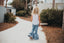 Light Denim Ruffle Pant