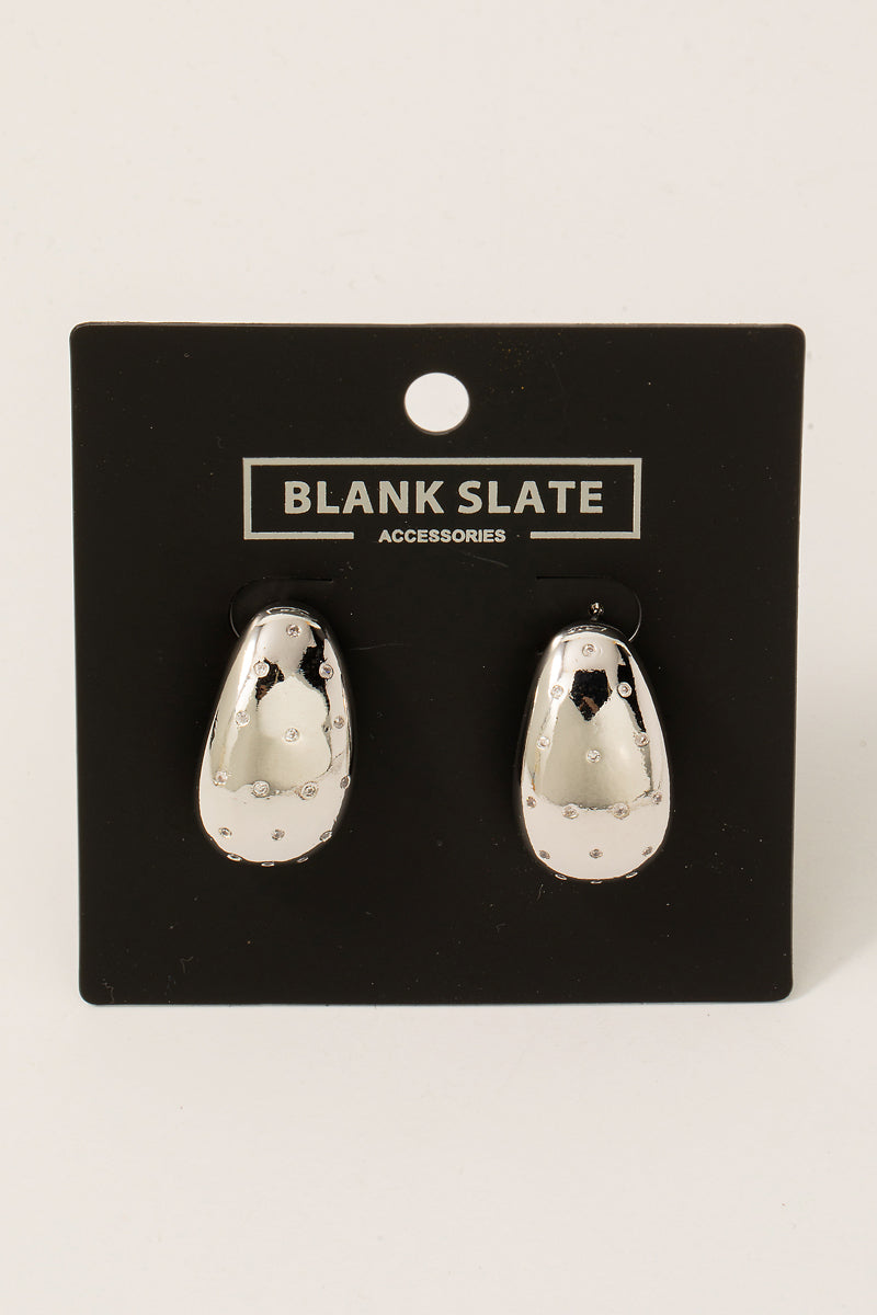 Gold Dipped Studded Teardrop Earrings