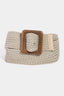 Wooden Square Buckle Braided Belt