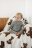 Charcoal Stripe Ribbed Hooded Set