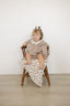 Camel Gingham Lace Bubble Romper