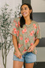 More Than Butterflies Floral V-Neck Top