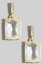Faceted Rectangle Crystal Dangle Drop Earrings