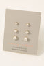 Sterling Silver Square Rhinestone Stud Earrings Set
