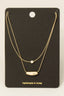 Layered Chain Pearl Bead Pendant Necklace