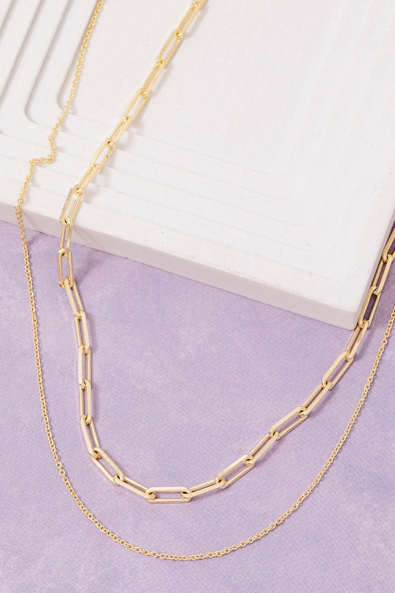 Double Chain Layered Necklace