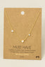 Gold Dipped Cz Stud And Gemstone Charm Necklace