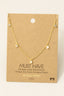 Gold Dipped Rhinestone Drop Station Necklace