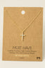 Cz Cross Pendant Necklace: Gold