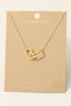Gold Dipped Cz Pave Oval Link Pendant Necklace