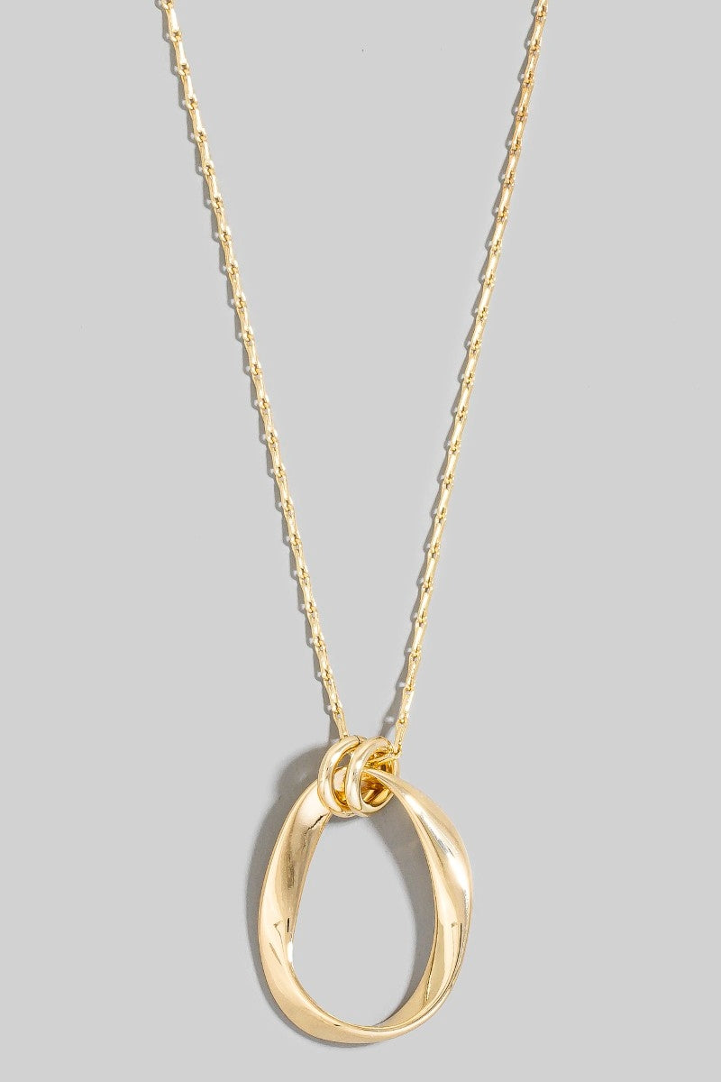 Twisted Oval Pendant Dainty Chain Necklace