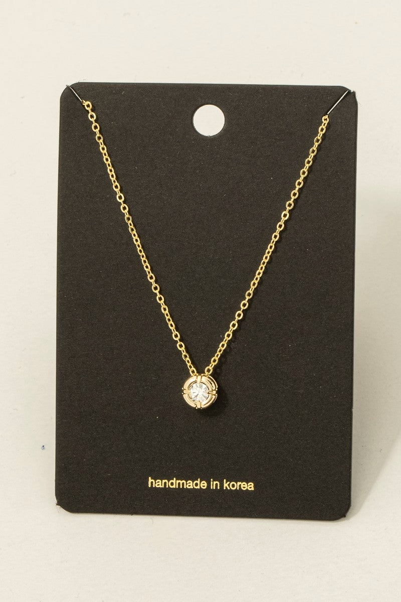 Cz Stud Pendant Necklace