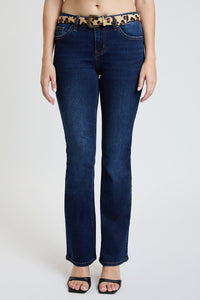Women's Mid Rise Belted Bootcut Jeans
