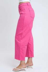 Women's High Rise Cropped Trouser Jeans Wide Leg Fit