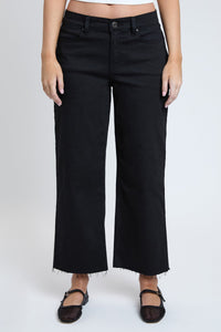 Women's High Rise Cropped Trouser Jeans Wide Leg Fit