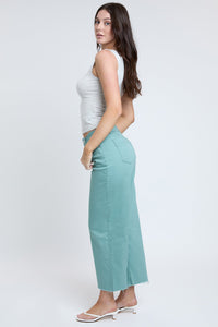 Women's High Rise Cropped Trouser Jeans Wide Leg Fit