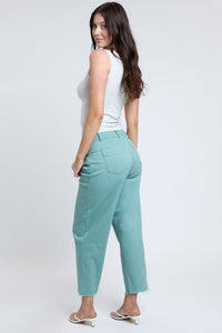 Women's High Rise Cropped Trouser Jeans Wide Leg Fit