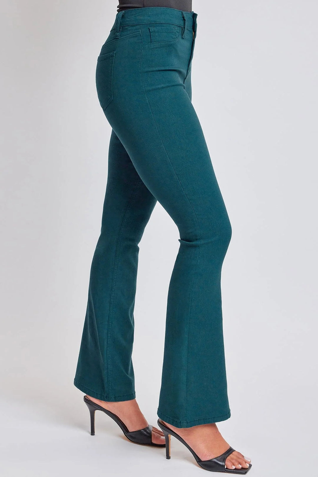 Hyperstretch High Rise Flare - Blue Steele