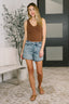 Paige High Waist Rigid Magic Cutoff Short Raw Side Seams