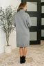 Personal Assistant Turtleneck Dress in Grey