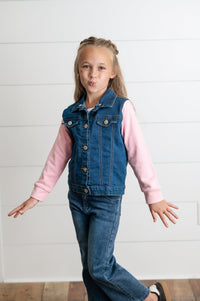 Pink Hooded Denim Jacket