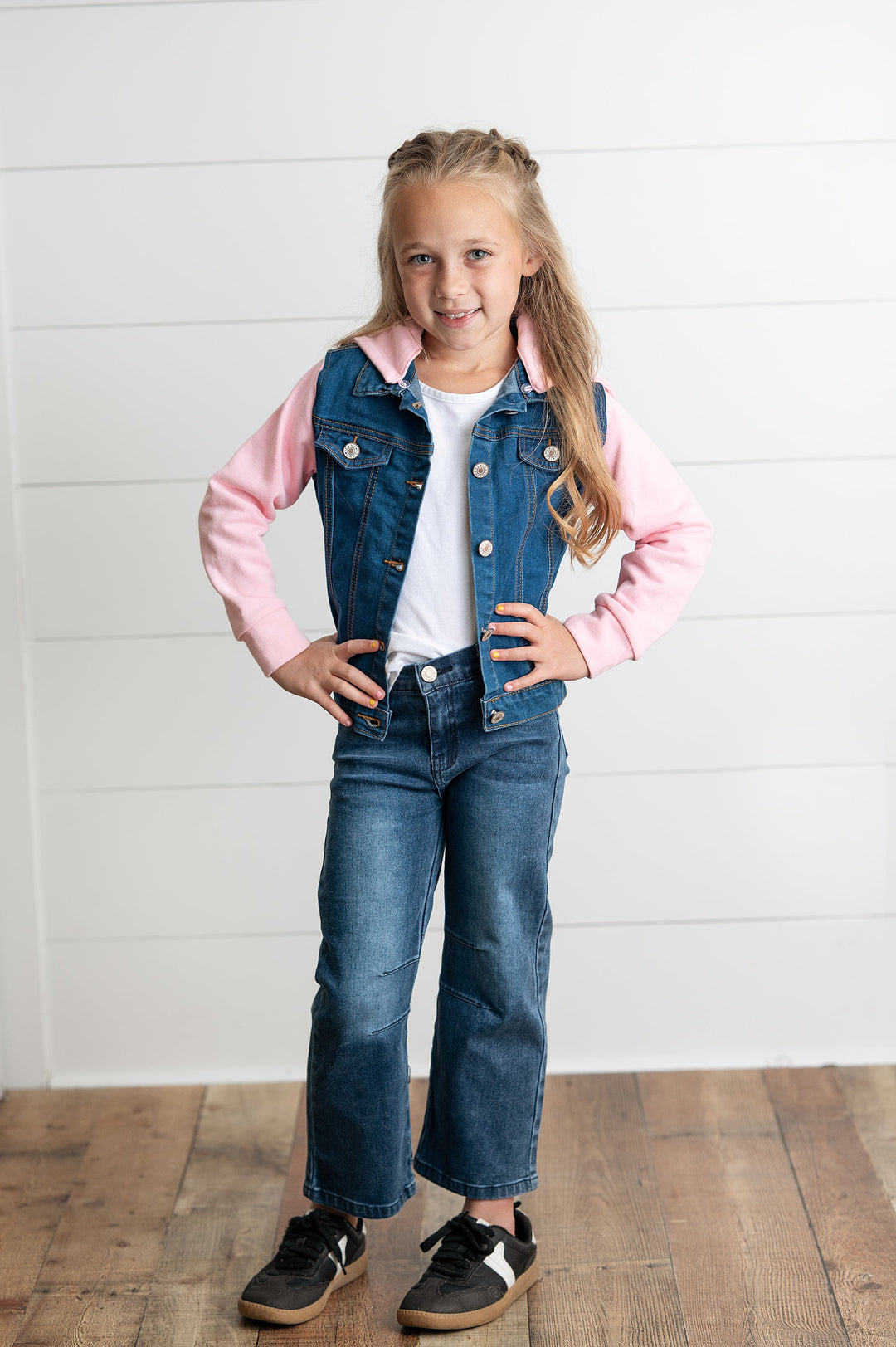 Pink Hooded Denim Jacket