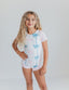 Pink and Blue Bow Shortie Leotard