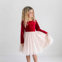 Red Velvet Tulle Dress