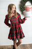 Red Green Plaid Dress