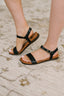Riddle Ankle Strap Sandal in Black