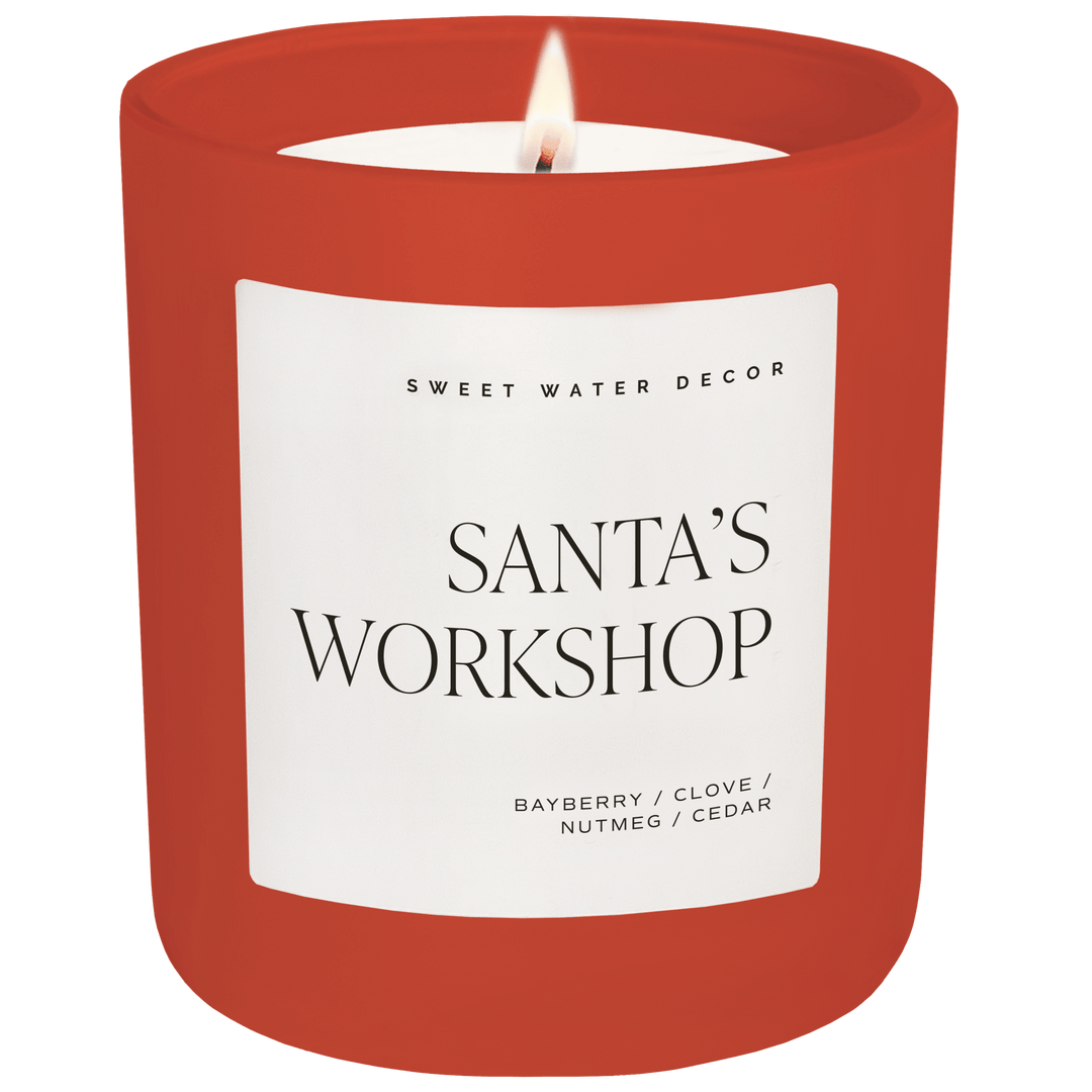 Santa's Workshop Soy Candle - Red Matte Jar - 15 oz (Merry and Bright)