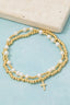 Gold Dipped Pearl Beads Cross Charm Bracelet Set