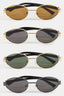 Oval Metallic Frame Sunglasses