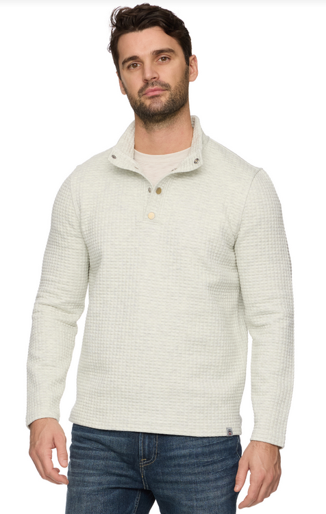 SILVERTON QUILTED SNAP MOCK NECK