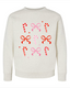Candy Cane Bows Youth Crewneck Sweatshirt