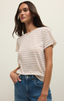 Tourist Striped Tee | Natural Heather