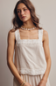 Embroidered Square-neck Tank & Pants Set