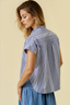 Stripe & Gingham Button Down Detail Top
