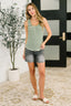 Snaccident Waiting to Happen Scooped Neck Tank in Green