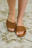 Stair Cognac Woven Slip On Sandal