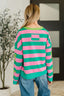 Stars On Stripes Patchwork Striped Sweatshirt