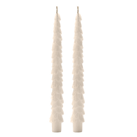 Cream Tree Taper Candles - Set of 2