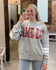 Game Day Boxy Varsity Top: Grey