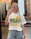 North Dakota Multi Logos Crop Tee: White